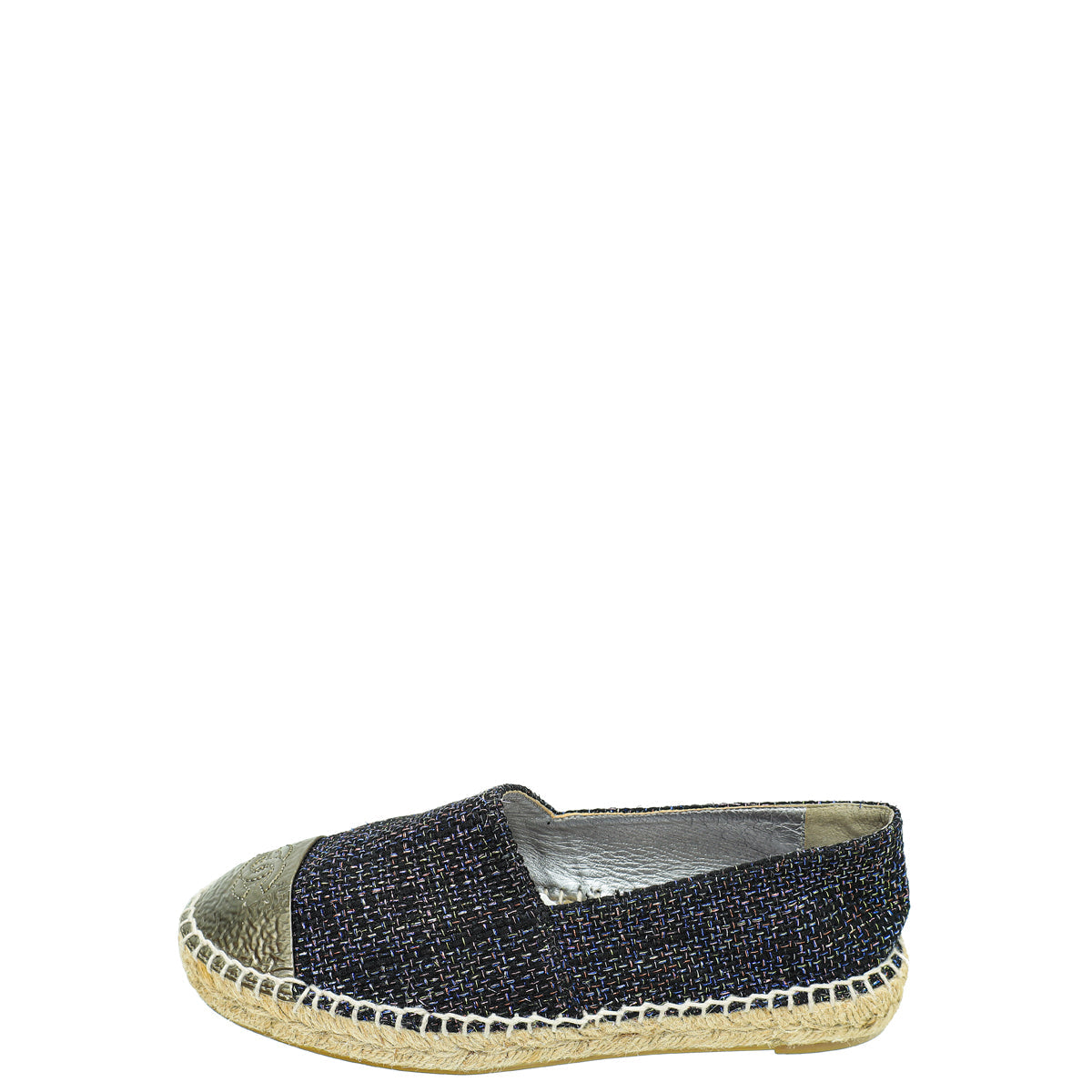 Chanel Bicolor CC Cap Toe Tweed Espadrille 37
