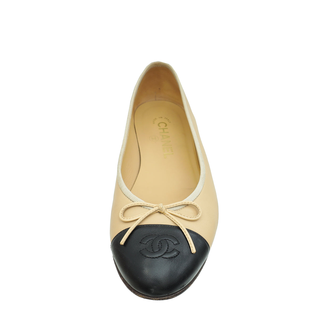 Chanel Bicolor Cap Toe Ballerina Flats 38.5