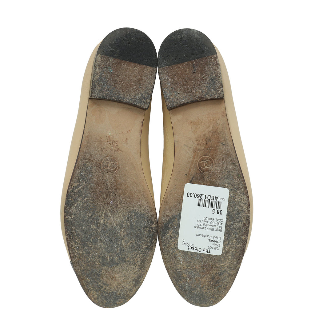 Chanel Bicolor Cap Toe Ballerina Flats 38.5