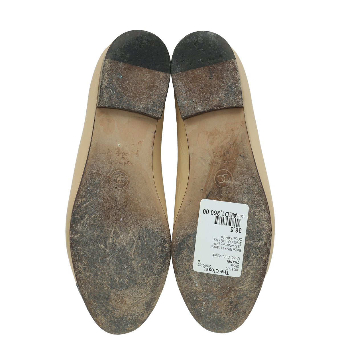 Chanel Bicolor Cap Toe Ballerina Flats 38.5