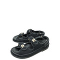 Chanel Black CC Pearl Knit Dad Sandals 38.5