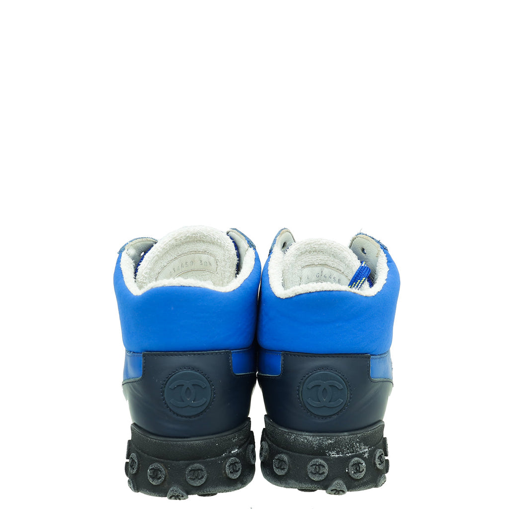 Chanel Multicolor CC Nylon Mesh High Top Warm Sneakers 38.5