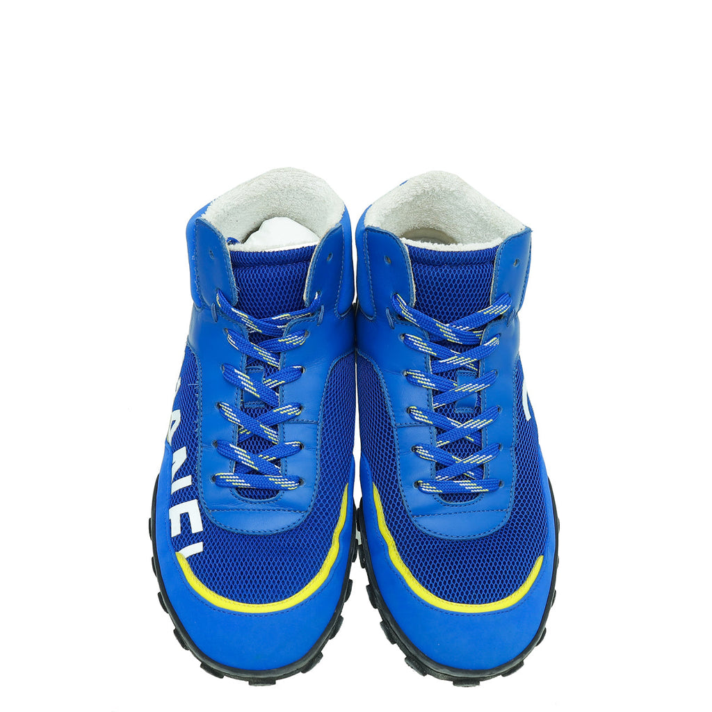 Chanel Multicolor CC Nylon Mesh High Top Warm Sneakers 38.5