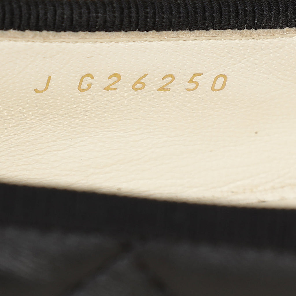 Chanel Black CC Cap Toe Quilted Ballerina 38.5
