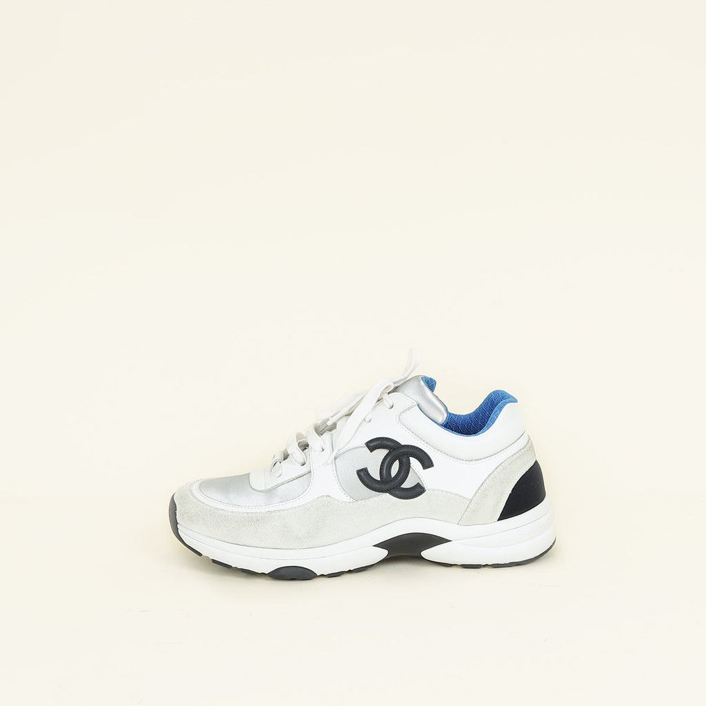 Chanel Multicolor CC Lace Up Sneaker 38.5