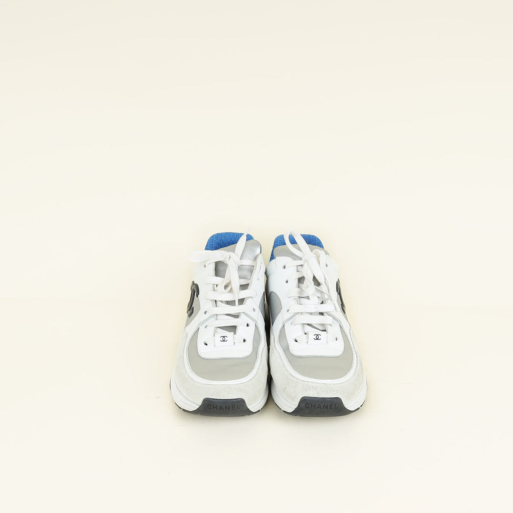 Chanel Multicolor CC Lace Up Sneaker 38.5