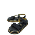 Chanel Black CC Velcro Strap Flat Sandals 38.5