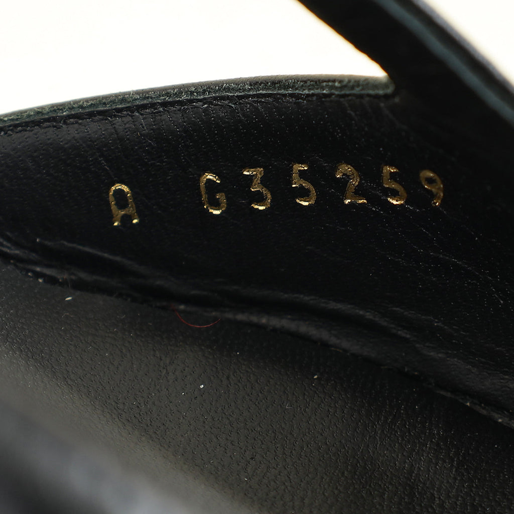 Chanel Black CC Cap Toe Pointed Slingback Pump 38.5