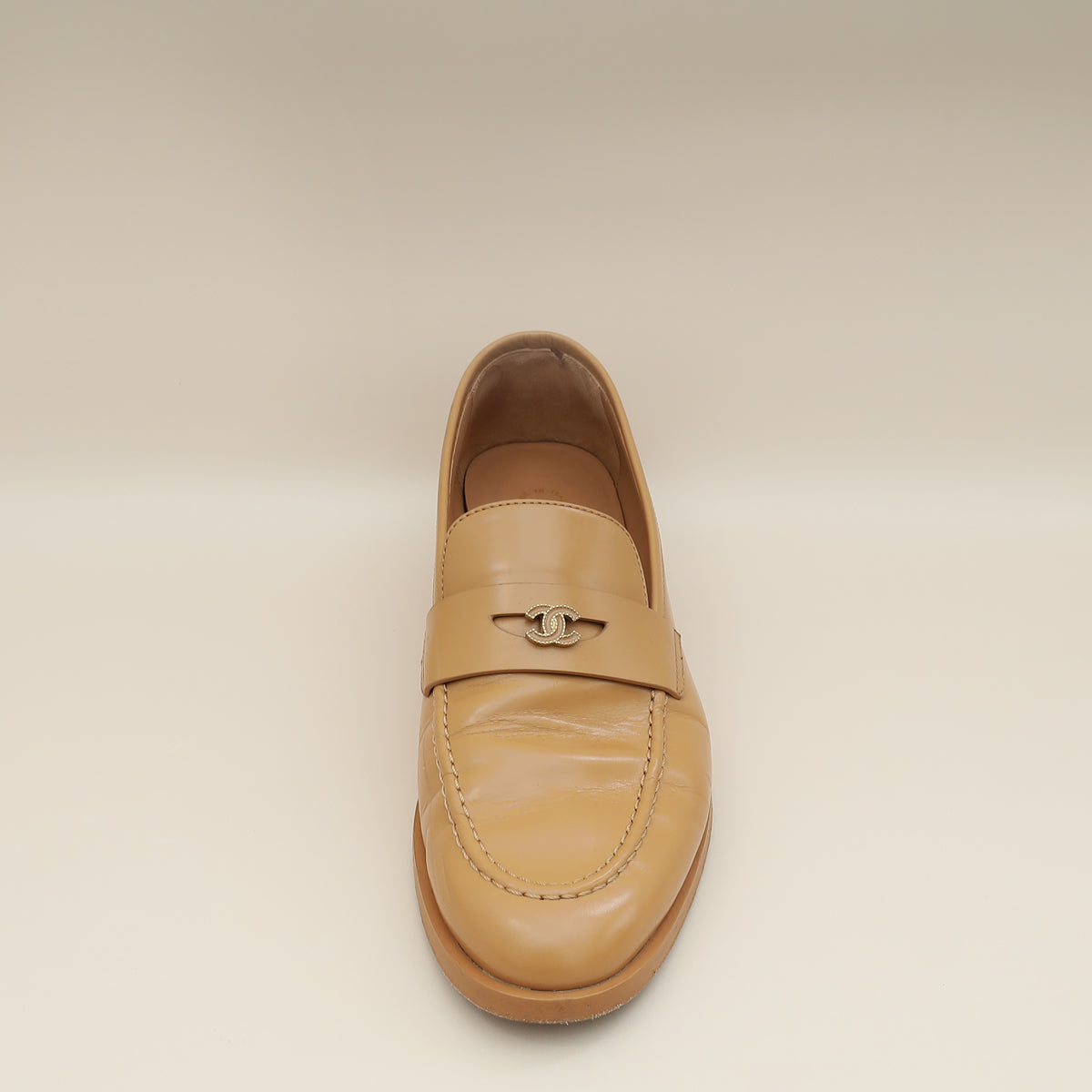 Chanel Dark Beige CC Loafer 38.5