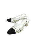 Chanel Bicolor CC Cap Toe Metallic Tweed Slingback 38.5
