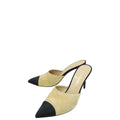 Chanel Bicolor CC Cap Toe Pearl Mules 38.5