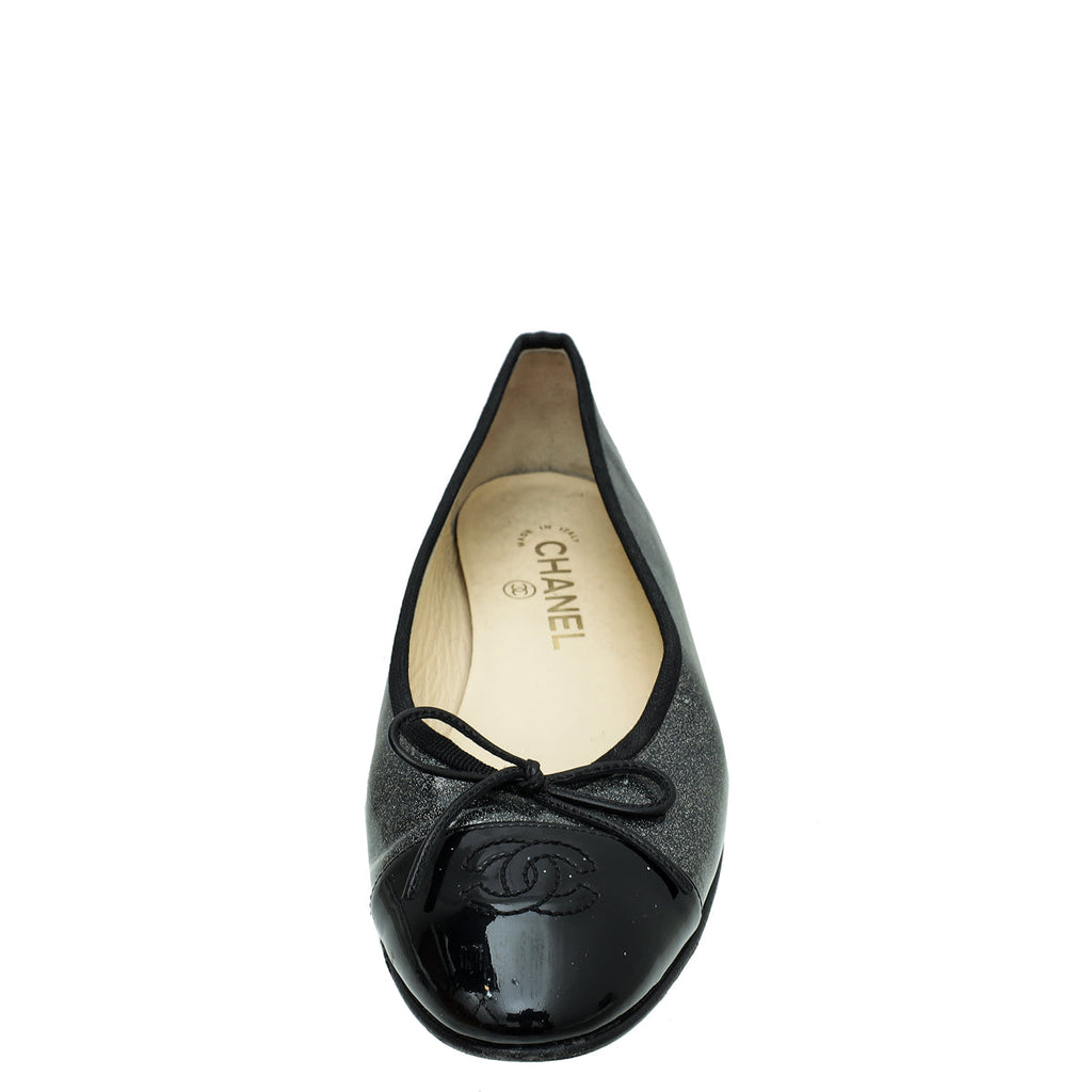 Chanel Bicolor CC Cap Toe Ballerina Flats 38
