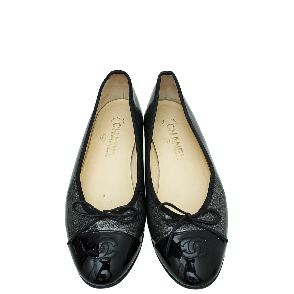 Chanel Bicolor CC Cap Toe Ballerina Flats 38