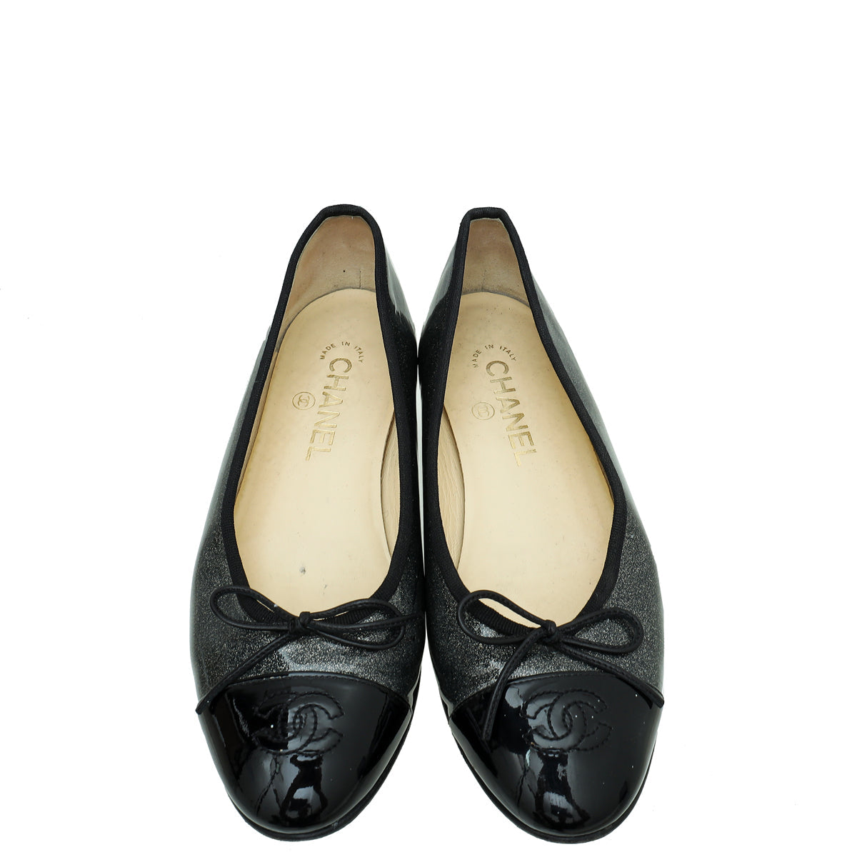 Chanel Bicolor CC Cap Toe Ballerina Flats 38