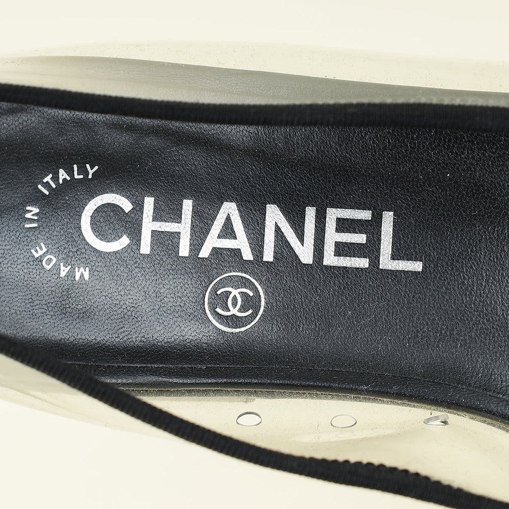 Chanel Bicolor CC Cap Toe Flat Ballerina 38