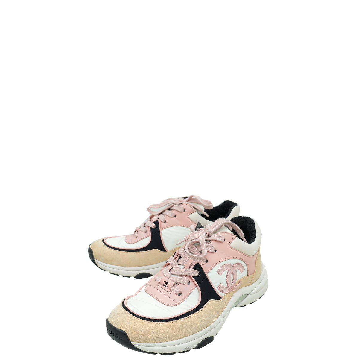 Chanel Tricolor CC Trainer Sneaker 38