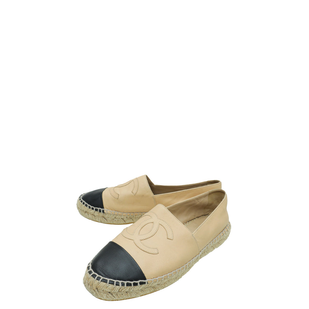 Chanel Bicolor CC Cap Toe Espadrille 38