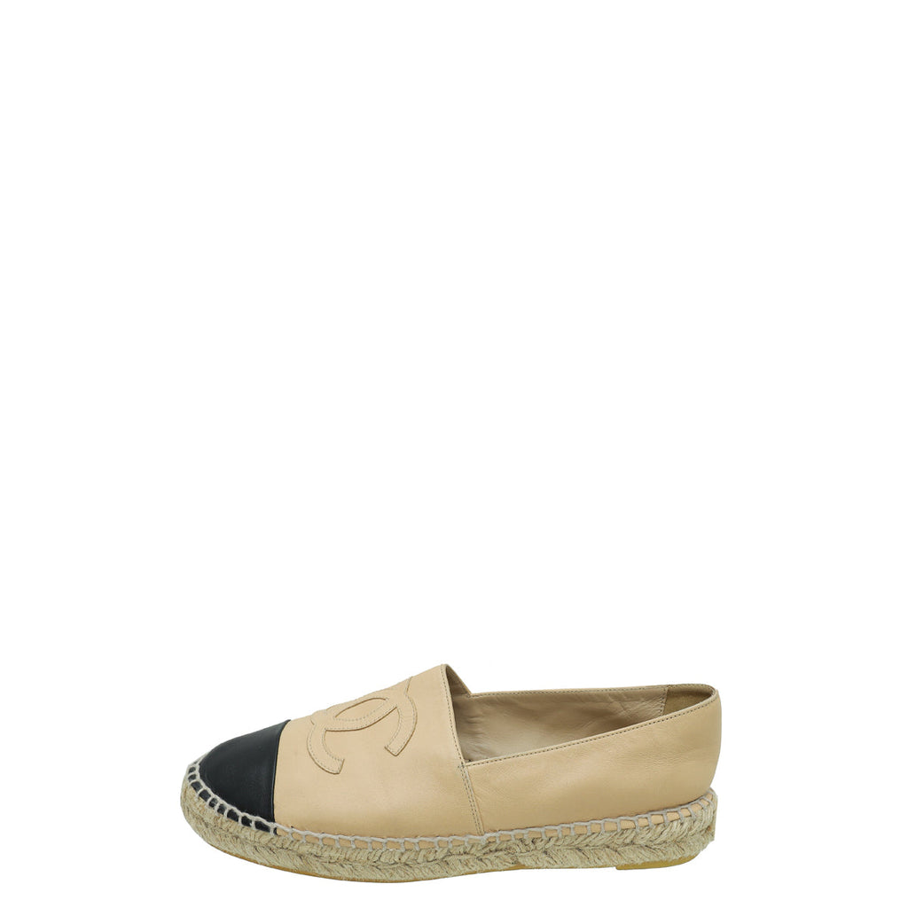 Chanel Bicolor CC Cap Toe Espadrille 38