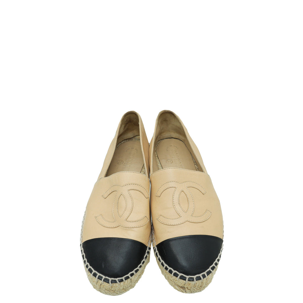 Chanel Bicolor CC Cap Toe Espadrille 38