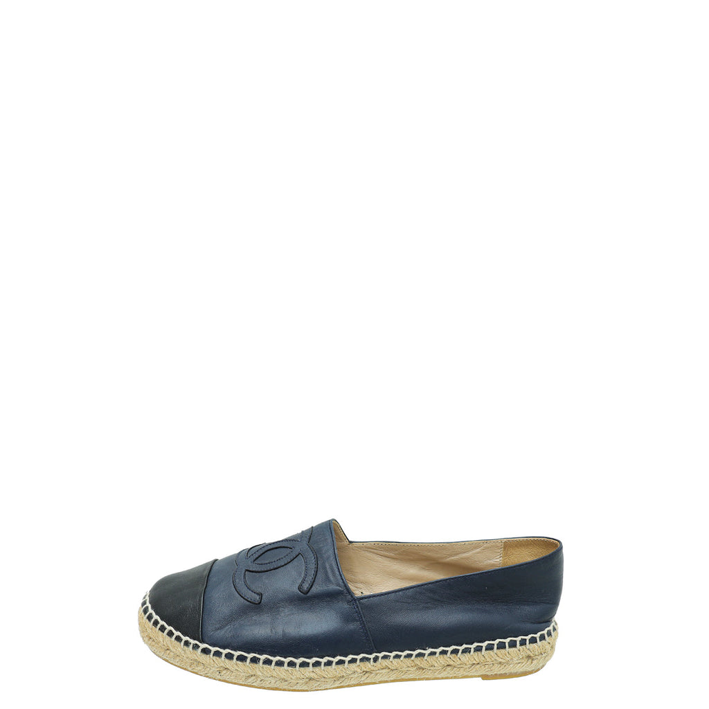 Chanel Bicolor CC Cap Toe Espadrille 38