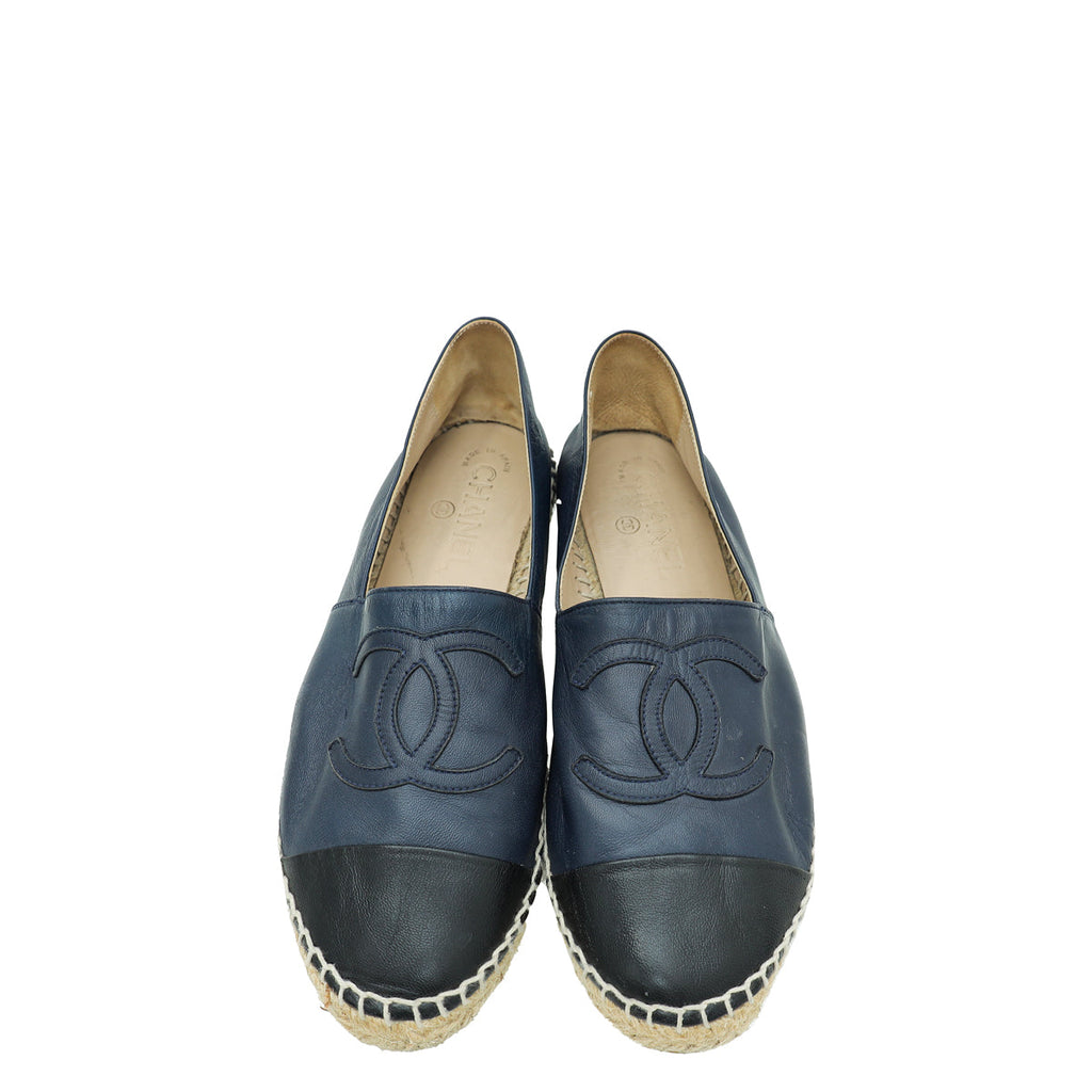Chanel Bicolor CC Cap Toe Espadrille 38