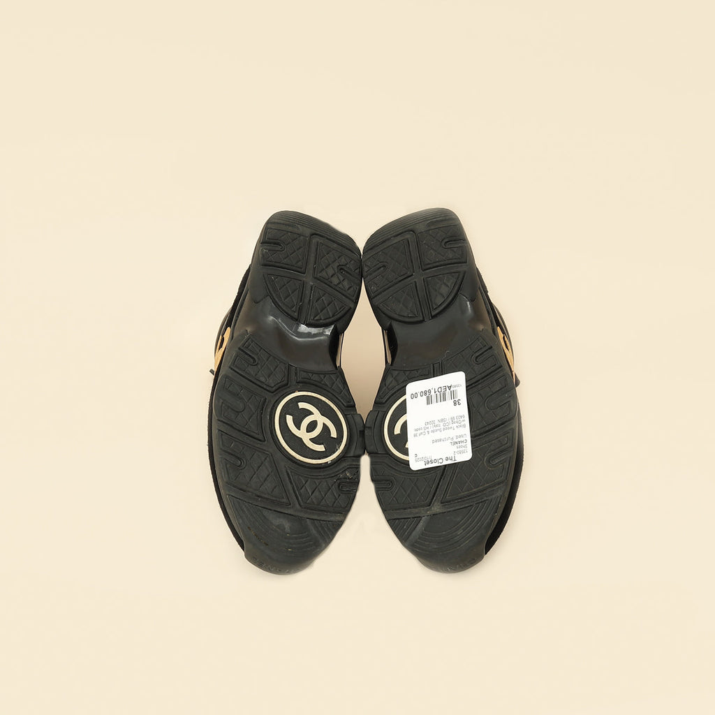 Chanel Black CC Sneakers 38