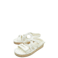 Chanel White Logo Cord Quilted Slide Sandal 38