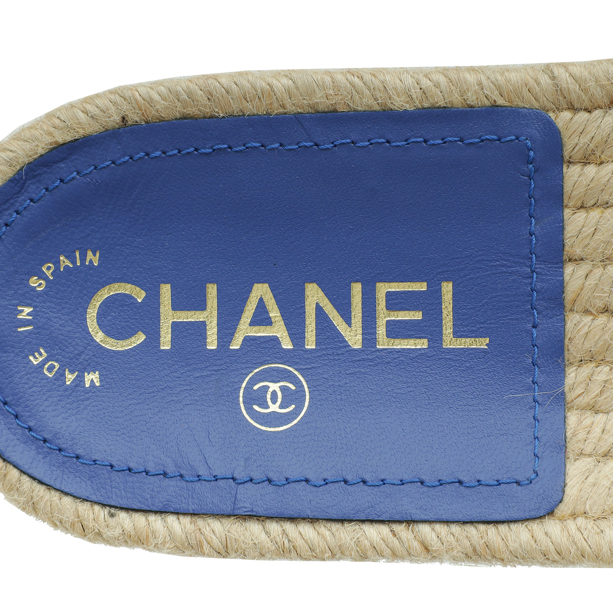Chanel Blue CC Slide Espadrille Mules 38
