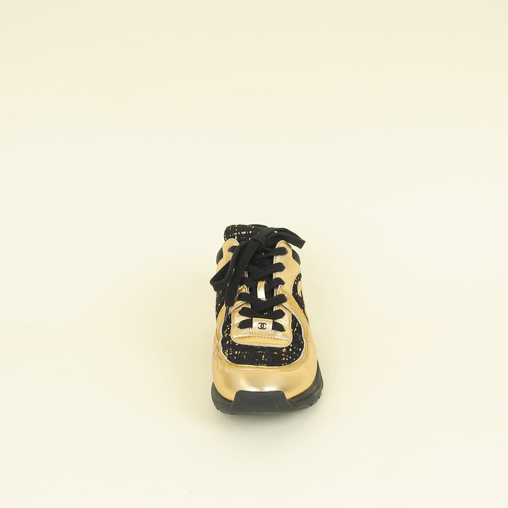 Chanel Bicolor CC Tweed Sneaker 39