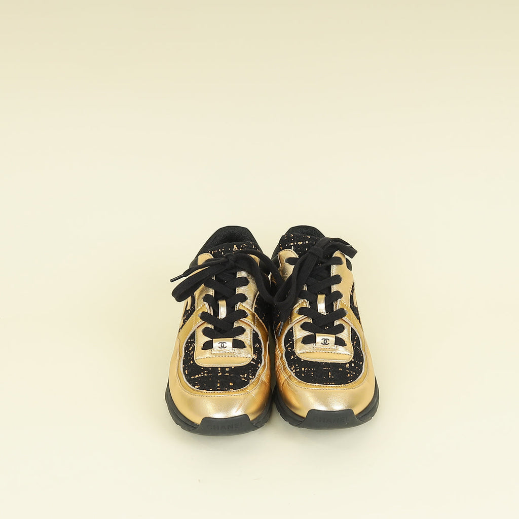 Chanel Bicolor CC Tweed Sneaker 39
