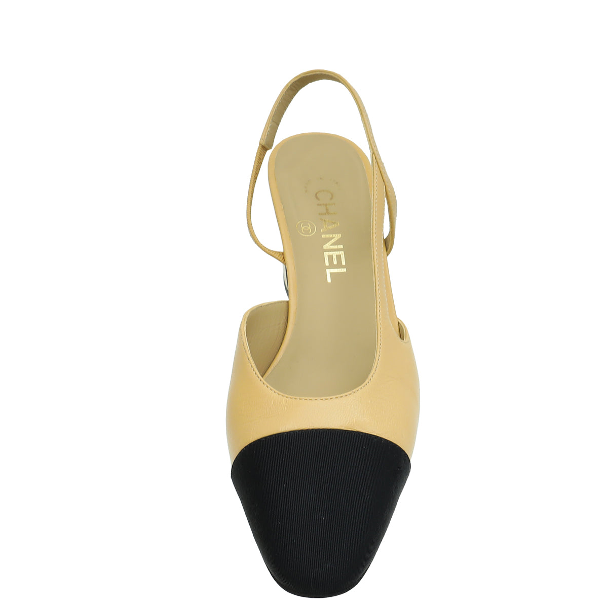 Chanel Bicolor CC Cap Toe Slingback 38
