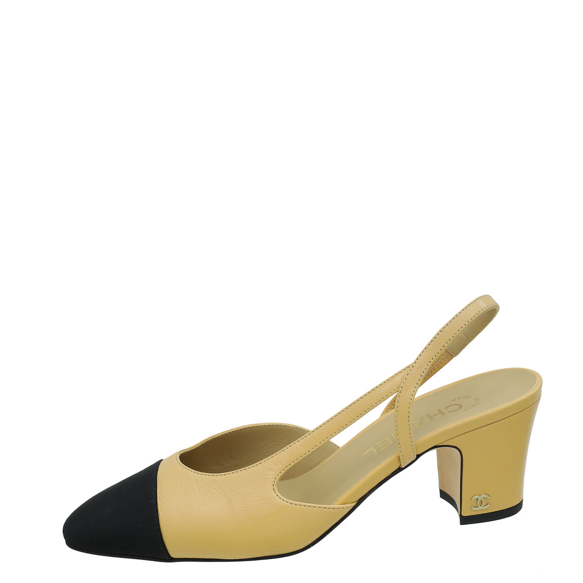 Chanel Bicolor CC Cap Toe Slingback 38