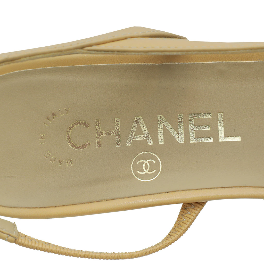 Chanel Bicolor CC Cap Toe Slingback 38