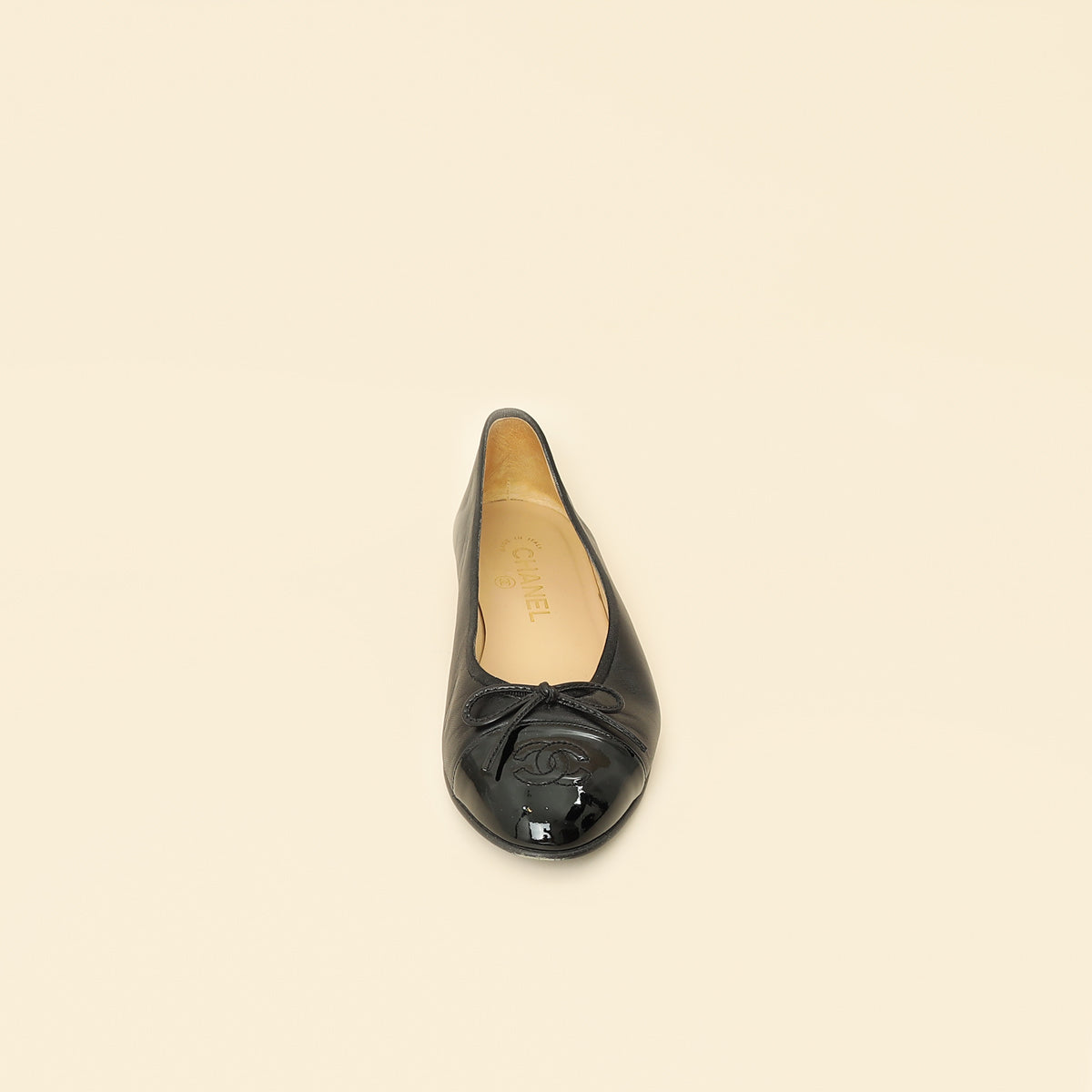 Chanel Black CC Ballet Flats 38