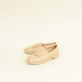Chanel Beige CC Pocket Quilted Moccasin Loafer 38