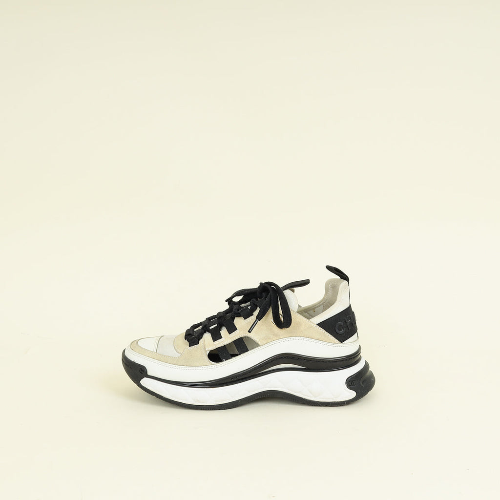 Chanel Bicolor CC Trainer Sneaker 38