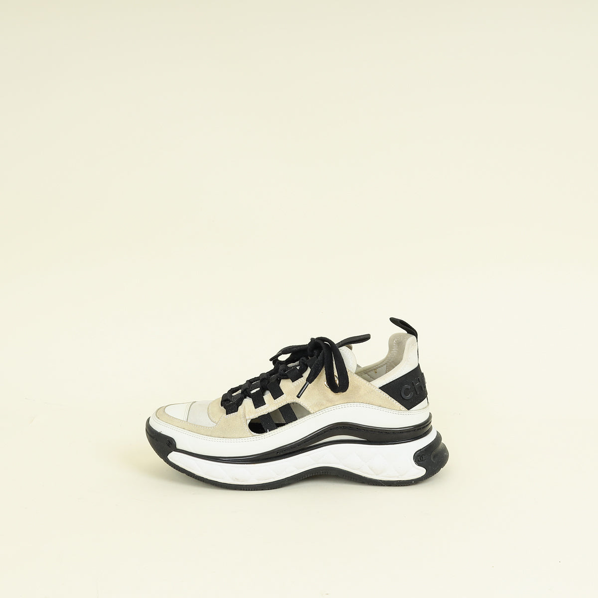 Chanel Bicolor CC Trainer Sneaker 38