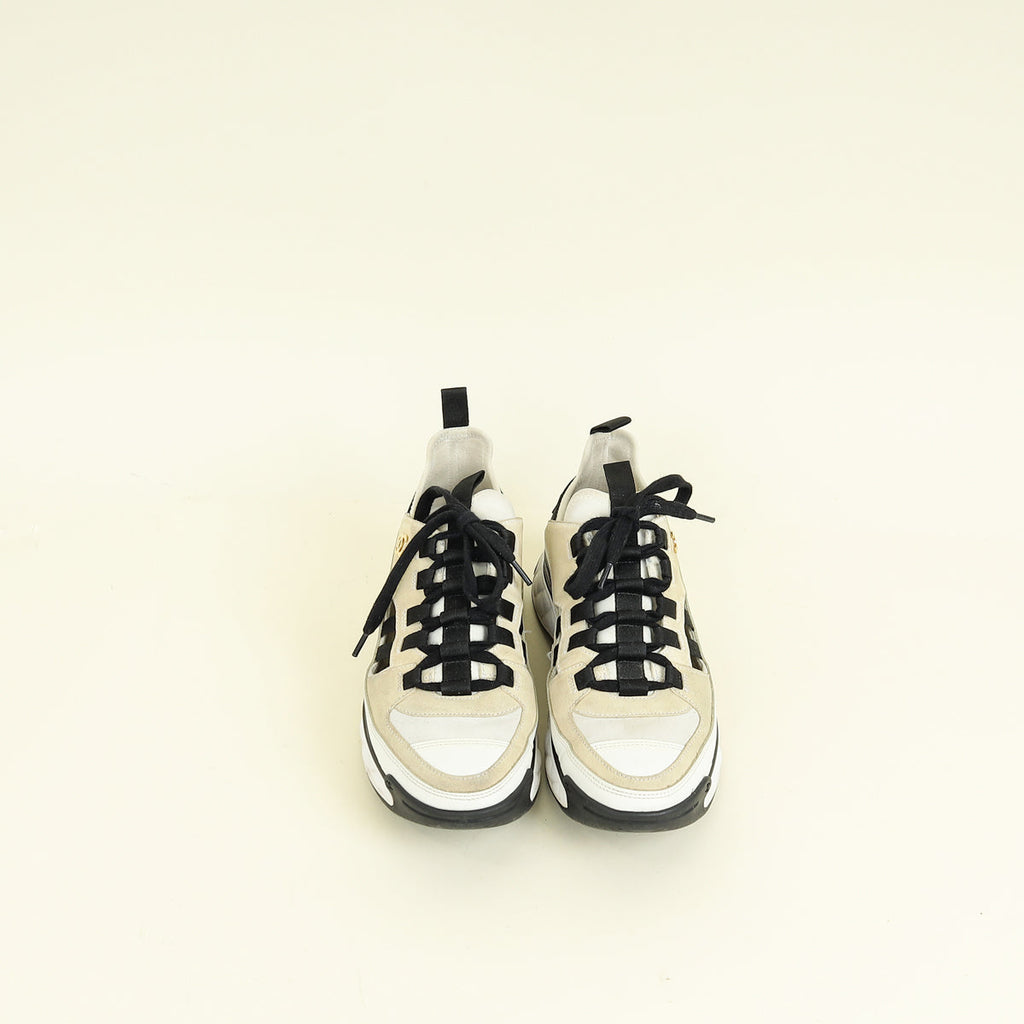 Chanel Bicolor CC Trainer Sneaker 38