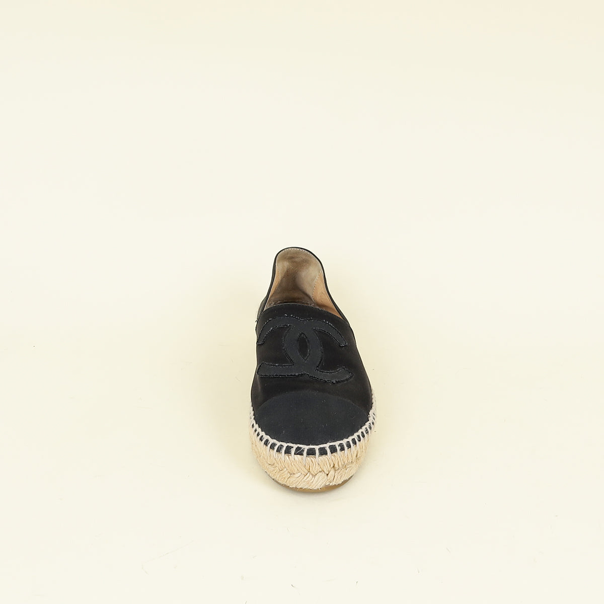 Chanel Black CC Flat Espadrille 38