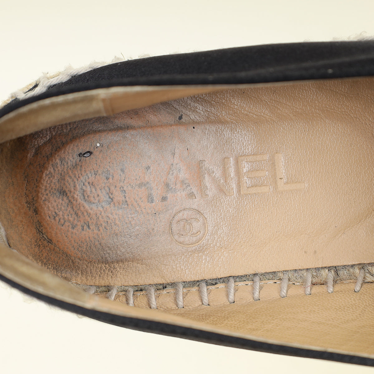 Chanel Black CC Flat Espadrille 38