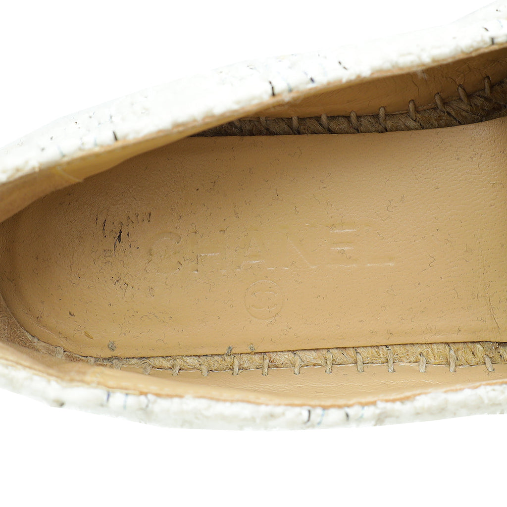 Chanel Bicolor CC Cap Toe Tweed Espadrille 38