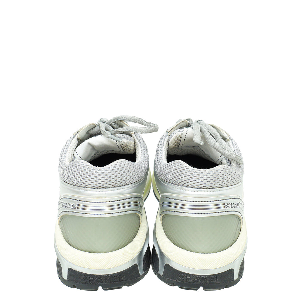 Chanel Silver CC Runner Sneaker 38