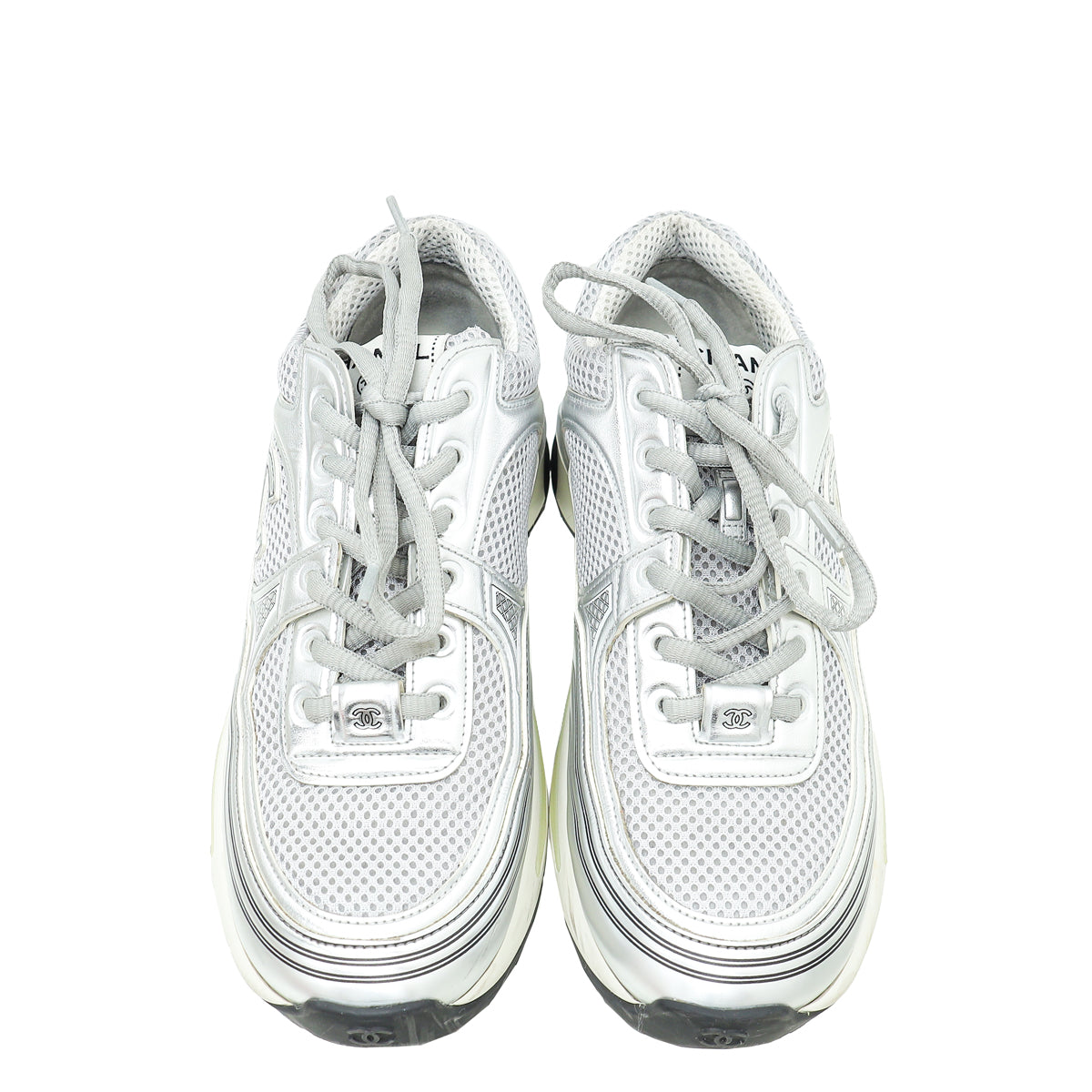 Chanel Silver CC Runner Sneaker 38