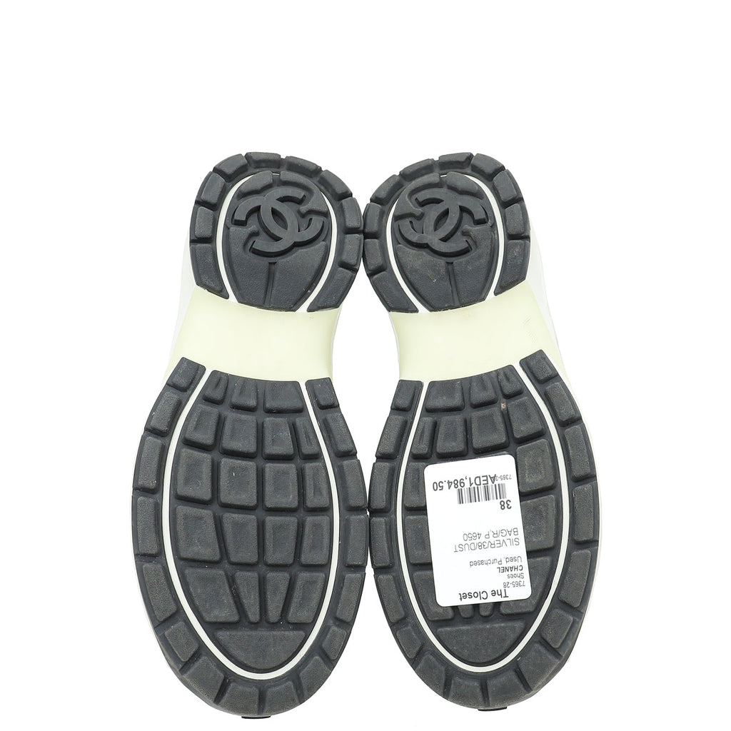 Chanel Silver CC Runner Sneaker 38