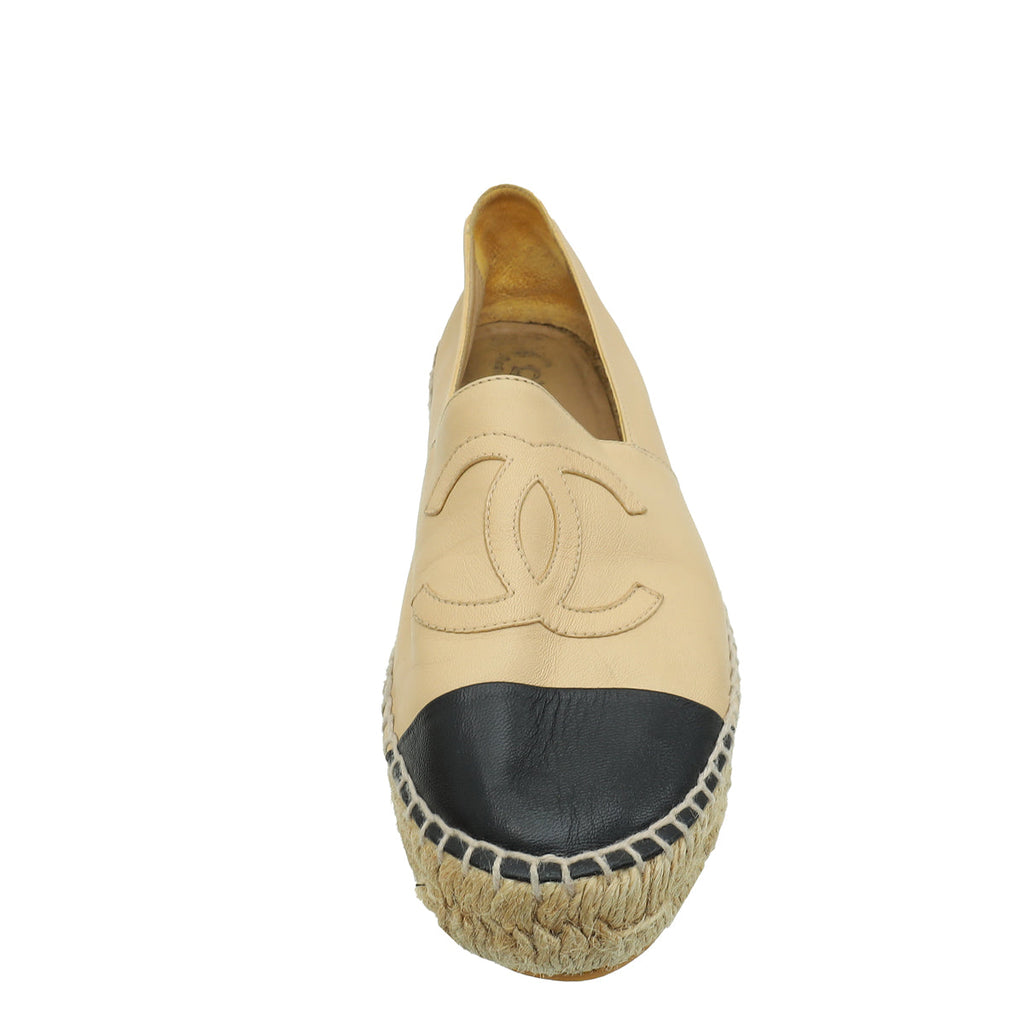 Chanel Bicolor CC Cap Toe Espadrille 38