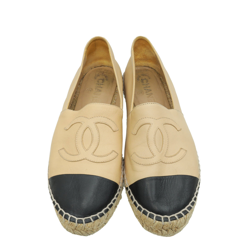 Chanel Bicolor CC Cap Toe Espadrille 38