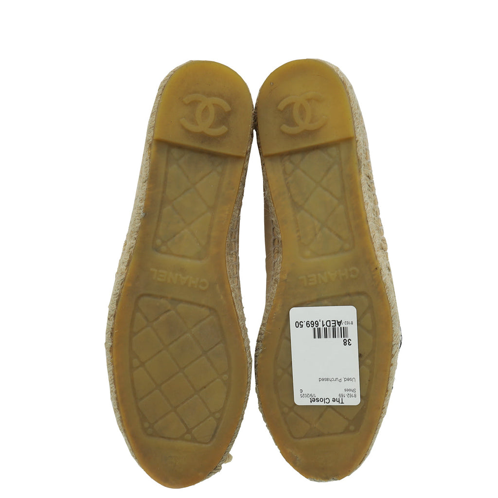 Chanel Bicolor CC Cap Toe Espadrille 38