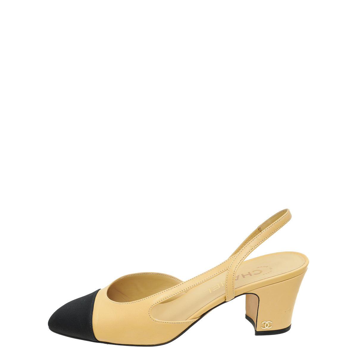 Chanel Bicolor CC Cap Toe Slingback 38