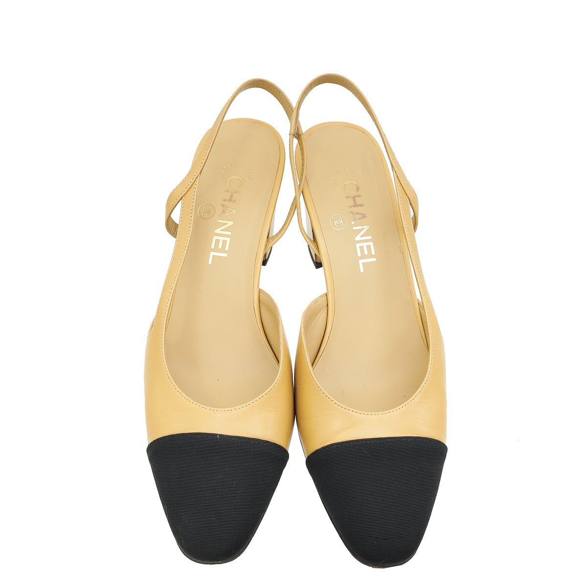 Chanel Bicolor CC Cap Toe Slingback 38