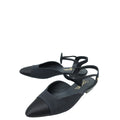Chanel Black Bow Flat Ankle Strap 38
